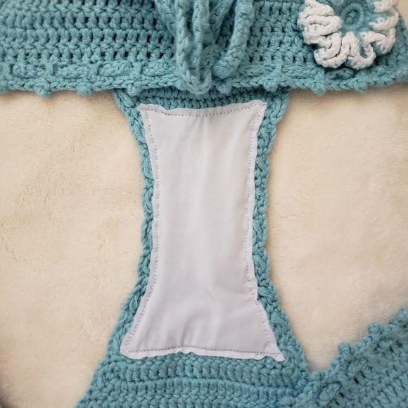 HANDMADE crochet Aqua green Bikini size S - Picture 7 of 8